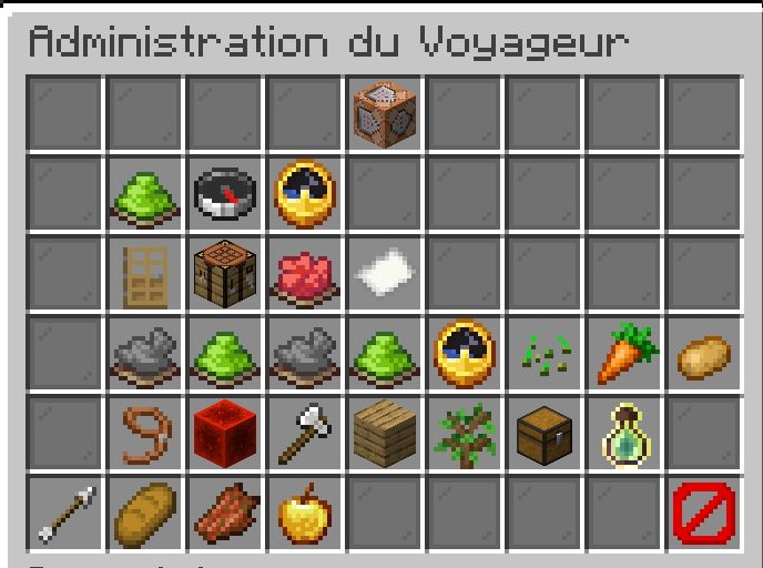 Le menu d'administration du Voyageur, réservé à l'équipe