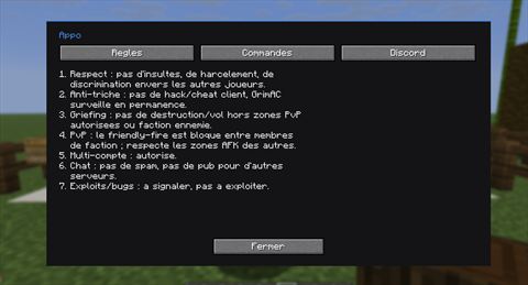PNJ du lobby (règles, commandes, Discord)